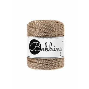 Bobbiny Macramé 3PLY Regular Metallic Champagne, 3 mm, 50 m