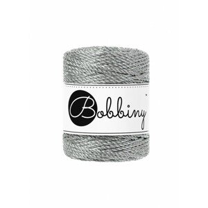 Bobbiny Macramé 3PLY Regular Metallic Silver, 3 mm, 50 m