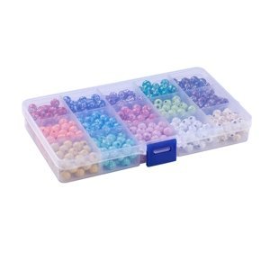 Plastové korálky s křížky - 15 barev, 8 mm