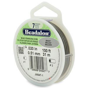 Beadalon nylonové lanko, čiré, 7 vláken, průměr 0,51 mm/30 m