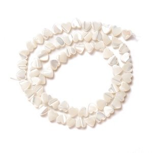 Přírodní perleťové srdíčka, 6,5x6,5 mm