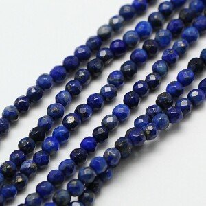 Přírodní lapis lazuli - korálky, broušené, 3 mm