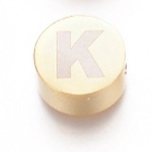 Ocelový oddělovač, písmenko K, zlaté, 10x4,5 mm