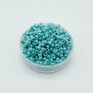 TOHO Round, 8/0, 132, Opaque-Lustered Turquoise, rokajlové korálky