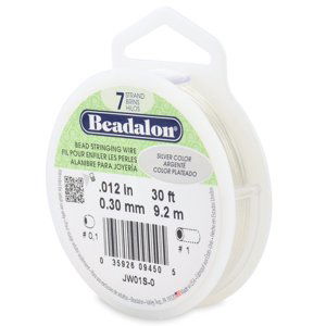 Beadalon nylonové lanko, stříbrné, 7 vláken, průměr 0,30 mm/9 m