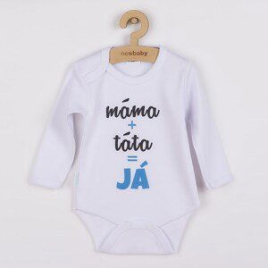 Body s potiskem New Baby máma plus táta rovná se JÁ, vel. 80 (9-12m)