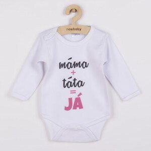 Body s potiskem New Baby máma plus táta rovná se JÁ, vel. 80 (9-12m)