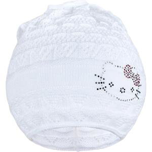 Pletená čepička-šátek New Baby kočička bílá, vel. 104 (3-4r)