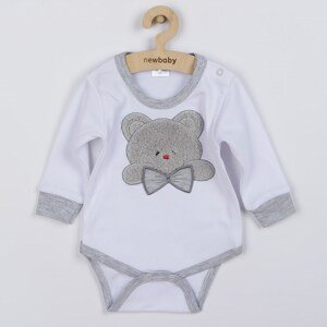 Luxusní kojenecké body s dlouhým rukávem New Baby Honey Bear s 3D aplikací, vel. 74 (6-9m)