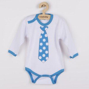 Body s potiskem New Baby s tyrkysovou kravatou, vel. 62 (3-6m)