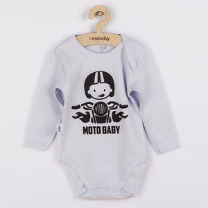 Body s potiskem New Baby Moto baby šedé, vel. 80 (9-12m)