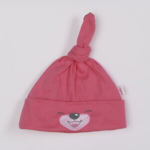 Bavlněná kojenecká čepička Bobas Fashion Lucky tmavě růžová, vel. 68 (4-6m)