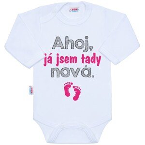 Body s potiskem New Baby Ahoj, já jsem tady nová., vel. 50