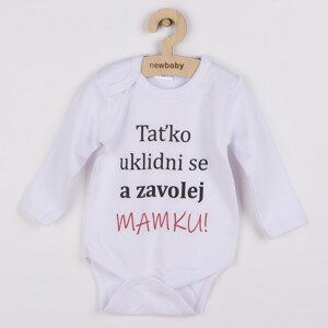 Body s potiskem New Baby a zavolej MAMKU!, vel. 86 (12-18m)