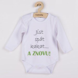 Body s potiskem New Baby jíst spát kakat... A ZNOVU!, vel. 68 (4-6m)