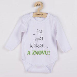 Body s potiskem New Baby jíst spát kakat... A ZNOVU!, vel. 80 (9-12m)