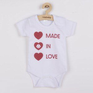 Body s potiskem New Baby MADE IN LOVE, vel. 50