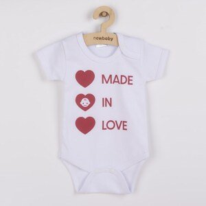 Body s potiskem New Baby MADE IN LOVE, vel. 56 (0-3m)