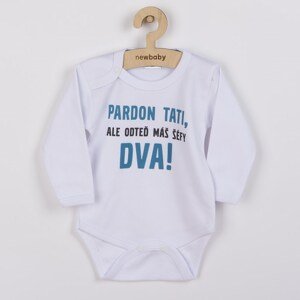 Body s potiskem New Baby Pardon tati, ...máš šéfy dva!, vel. 56 (0-3m)