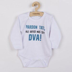 Body s potiskem New Baby Pardon tati, ...máš šéfy dva!, vel. 62 (3-6m)