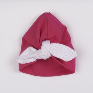 Dívčí čepička turban New Baby For Girls dots, vel. 80 (9-12m)