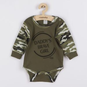 Kojenecké body s dlouhým rukávem New Baby Army girl, vel. 62 (3-6m)