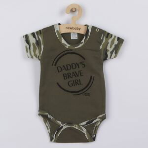 Kojenecké body s krátkým rukávem New Baby Army girl, vel. 56 (0-3m)