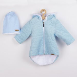 Zimní kojenecký kabátek s čepičkou Nicol Kids Winter modrý, vel. 68 (4-6m)