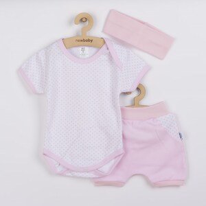 3-dílná letní bavlněná souprava New Baby Perfect Summer světle růžová, vel. 80 (9-12m)