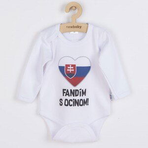 Body s potiskem New Baby Fandím s ocinom biele, vel. 56 (0-3m)