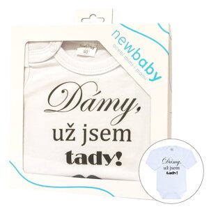 Body s potiskem New Baby Dámy, už jsem tady! - dárkové balení, vel. 50