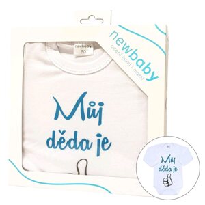 Body s potiskem New Baby Můj děda je jednička - dárkové balení, vel. 74 (6-9m)