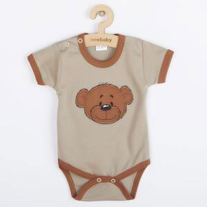 Kojenecké bavlněné body s krátkým rukávem New Baby BrumBrum latte brown, vel. 86 (12-18m)