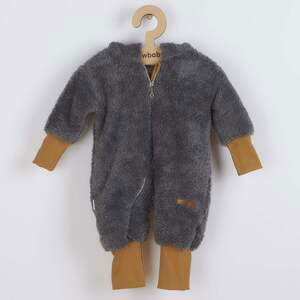Luxusní dětský zimní overal New Baby Teddy bear šedý, vel. 62 (3-6m)