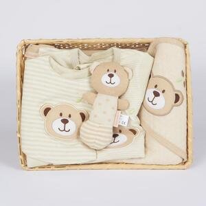 4-dílný kojenecký dárkový set z BIO bavlny New Baby béžová, vel. 0-3 m