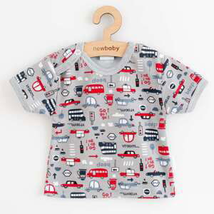 Kojenecké bavlněné tričko s krátkým rukávem New Baby Go!go!go!, vel. 56 (0-3m)