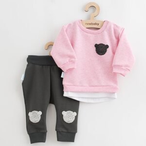 Kojenecká souprava tričko a tepláčky New Baby Brave Bear ABS růžová, vel. 56 (0-3m)