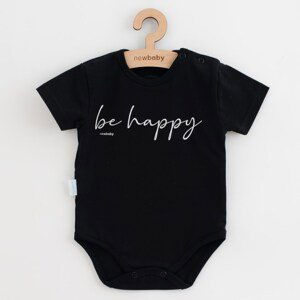 Kojenecké bavlněné body s krátkým rukávem New Baby Be Happy, vel. 56 (0-3m)