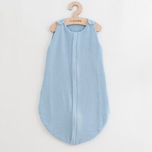Mušelínový spací vak pro miminka New Baby modrý, vel. 0-6 m