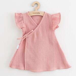 Letní kojenecké mušelínové šaty New Baby Soft dress růžová, vel. 56 (0-3m)