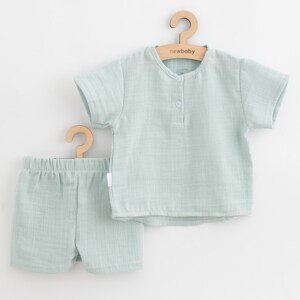 Kojenecká mušelínová soupravička New Baby Soft dress mátová, vel. 56 (0-3m)