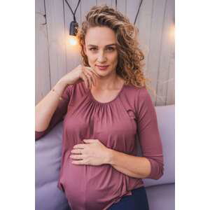 Těhotenské a kojící tričko Kangaroo milk & love růžovo hnědá, vel. L