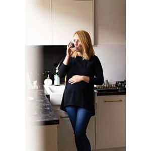 Těhotenská a kojící tunika Mommy milk & love černá, vel. XL