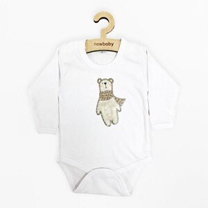 Kojenecké body s dlouhým rukávem New Baby Polar Bear, vel. 56 (0-3m)