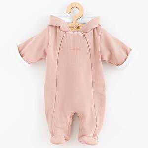 Kojenecká kombinéza s kapucí New Baby Frosty pink, vel. 56 (0-3m)