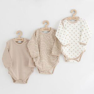 Kojenecké celorozepínací body New Baby Classic II Uni 3ks béžové, vel. 50