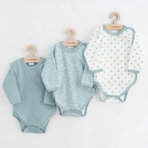 Kojenecké celorozepínací body New Baby Classic II Uni 3ks mátové, vel. 62 (3-6m)