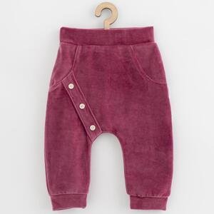 Kojenecké semiškové tepláčky New Baby Suede clothes růžovo fialová, vel. 62 (3-6m)