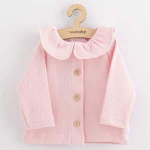 Kojenecký kabátek na knoflíky New Baby Luxury clothing Laura růžový, vel. 56 (0-3m)