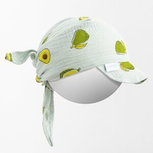 Dětský letní mušelínový šátek s kšiltem New Baby Avocado, vel. 86 (12-18m)